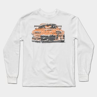 90s vintage japanese old school sport car abstract glitch art Long Sleeve T-Shirt